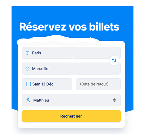 Formulaire de recherche de voyage
